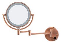 DOLPHY Copper 5X LED Magnifying Shaving & Makeup Mirror - 8 inch