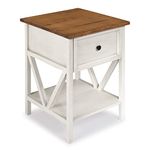 Walker Edison Living Room Small End Accent Table, Pine, Reclaimed Barnwood, 0