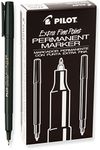 PILOT Extra Fine Point Permanent Markers, Black Ink, 12-Pack (44102)