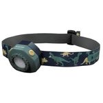 Ledlenser KIDLED4R Kids Head Torch Rechargeable, 5 Light Modes, Lightweight, Dinosaur LED Headlamp, Inc Auto Shut-Off Feature, Inc Clip for Backpack, Ideal for Camping, Gift for Children Girls Boys