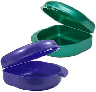 Lot de 2 étuis protège-dents pour ortho, appareils dentaires de sport, prothèses dentaires et plus (violet et vert)