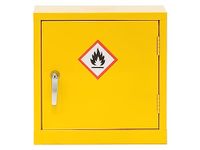 The WORKPLACE Depot Hazardous Cabinet, Dangerous Substance COSHH Storage Unit (Yellow, 460(H) x 460(W) x 305(D) mm)