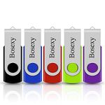 USB Flash Drive 64GB Thumb Drive Bosexy Swivel Memory Stick with Led Indicator Mix Color 5PCS(Black/Blue/Red/Green/Purple)