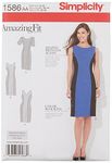 Simplicity Sewing Pattern 1586: Misses' and Plus Amazing Fit Dress, Size, Paper, White, AA (10-12-14-16-18)