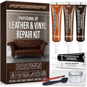 Brown Leather Repair Kits for Couches - Vinyl Repair Kit, Leather Repair Kit - Leather Scratch Repair for Refurbishing for Upholstery, Couch, Boat, Car Seats