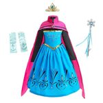 Lito Angels Princess Coronation Costume Dress Up with Cape and Accessories for Kids Girls, Birthday Fancy Party Outfit, Age 4-5 Years (Tag Number 120)