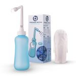 T2 Perineal Bottle - Portable Bidet for Postpartum Care, Pain Relief - 450ml Plastic Squeeze Bottle with 60° Nozzle & Washable Storage Bag - Hospital Bag Maternity Essential, Gift for Mum to Be