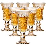 JAIEF 45ml Sherry Glasses, Lead-Free Glass, Clear Heavy Base Shot Glasses (Set of 6)