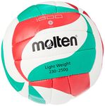 Molten Official Synthetic Leather Volleyball - White/Red/Green, Size 5