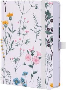 TIEFOSSI Cuaderno clásico de escritura con rayas universitarias para mujeres y hombres, diario de 316 páginas numeradas 3.53 oz/m², cuaderno de tapa dura A5 con bolsillo, diarios para escribir