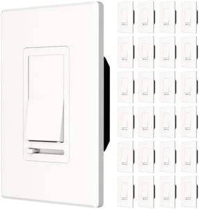 Amico Dimmer Light Switch 24 Pack, 1-Pole or 3-Way, Horizontal Slide, White