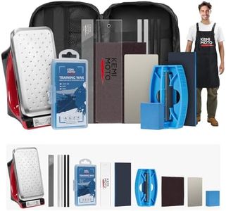 kemimoto Ski Snowboard Tuning Kit, Complete Ski Snowboard Tuning and Waxing Iron Kit with Wax, Edge Tuner, Carry Bag, Wax Apron and More for Your Skis and Snowboard