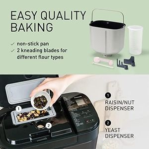 Panasonic Fully Automatic Bread Maker – 32 Programs, Yeast & Nut Dispenser, Stainless Steel