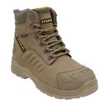 Stanley Vortex Men's Waterproof, Nubuck Leather, Steel Safety Toe, Penetration Resistant Work Boot, Stone, UK9