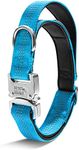 Black Rhino - Tactical Dog Collar Ultra-Soft Neoprene Padded Dog Collars for Medium, Large, XL Dogs | Heavy Duty Metal Buckle | Padded Handle for Dog Training (Medium, Sport Blue)