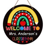 FLYAB Welcome Sign for Classroom Decorations 11.5" Welcome to Our Classroom Door Sign Welcome Back to School Door Hanger Wreath Sign for School Classroom Bulletin Board Decorations Teacher Supplies