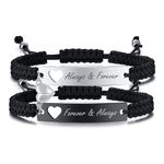 Matching Bracelets for Couple Gifts Friendship - Always & Forever Engraved Mutual Attraction Heart Magnetic Bracelets for Lover Him Her Soulmates Friend for Promise Anniversary Valentine's Day