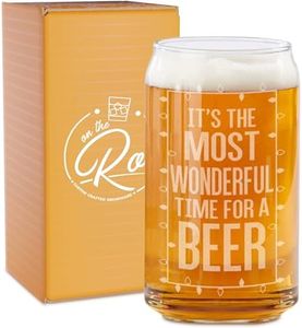 Beer Can Glass-It's The Most Wonderful Time For A Beer-Funny Christmas Present for Men and Women