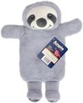 Hot Water Bottle 1 Litre | Available in Schnauzer Koala Penguin and Sloth | Cute and Cuddly Plush Animal Water Bottles for Adults and Kids (Sam The Sloth)