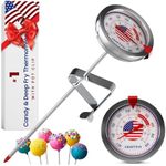 Candy Deep Fry Thermometer with Pot Clip - Candy Thermometer Very Accurate & Fast Read Food Thermometer | Mechanical Meat Thermometer for Grilling | Candle Making Thermometer | Baking Thermometer