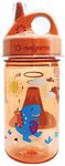 Nalgene Kids Sustain Grip-N-Gulp Water Bottles Made with Material Derived from 50% Plastic Waste, Leak Proof Sippy Cup, Durable, BPA and BPS Free, Dishwasher Safe, Reusable, 12 Ounces, Orange Volcano