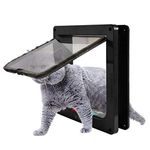 Large Cat Flap 4-Way Locking Magnetic Latch Cat Dog Flap Cat Doors for Interior & Exterior Doors/Wall with Tunnel Pet Flap for Screen Sliding Cats and Large Dogs Outer Size 11"x 9.8"