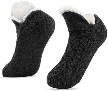SIMIYA Men's Winter Slipper Socks with Grippers – Warm, Fuzzy, Fleece-Lined, Non-Slip, Cozy & Thick for Cold Weather Comfort