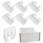 Plastic Drawer Guides, 8 Pcs Cabinet Drawer Slide Parts, Furniture Replacement Slides Parts for Dresser, Cabinet, Closet, Drawer (White)