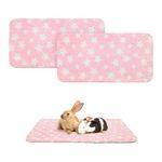 Scenereal 2 Pack Small Animal Bed Mat, Guinea Pig Fleece Cage Liners with Cute Star Pattern, Soft & Warm Pet Bedding Sleeping Pad for Bunny, Rat, Hedgehog, Sugar Glider, Chinchilla