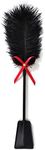 YEESON Black Feather Whip Tickler, French Tickler, Feather Flogger, Tickler Whip,Whip Tickler,Faux Leather Horse Riding Whip Crop Tickle Feathers with Red Silk Ribbon Game Toys for Gift