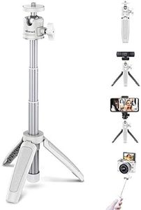 Mini Portable Camera Tripod, for iPhone/Samsung/Google Smartphone Clamp/Action Cam, Lightweight, White Handle Travel Tripod, 1/4" Screw Mini Vlog Camera Table Tripod Photography Accessories