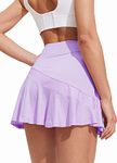 Ekouaer Women's Athletic Skirts Golf Skorts with Pockets Short Tennis Skirt for Running Sport Outfit,Large Light Purple