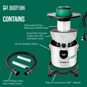 Dusty Bin Ash Vacuum 15L – Powerful DB17 Ash Cleaner