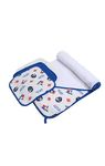 Gertex MLB Toronto Blue Jays 3-Pack Baby Wash Cloth & Hooded Towel Gift Set | Four Pieces Included in Gift Bundle