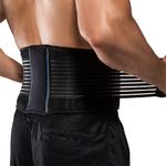 BraceUP Back Support, Back Brace for Men and Women - Lumbar Support Lower Back Belt for Back Pain Relief, Herniated Disc, Heavy lifting, with Dual Adjustable Straps (S/M)