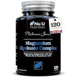 Magnesium Glycinate Complex with Vitamin B6, Zinc & Pantothenic Acid - 120 Vegan Capsules - 250mg Elemental Magnesium per Serving - High Strength Magnesium Bisglycinate - Nu U Nutrition