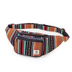 Freakmandu Unisex Hemp Fanny Pack - Hip Waist Belt Bag Crossbody Boho Hippie Style Handmade Waist Packs for Men Women, Gheri