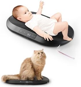 YAUYIK Digital Baby Scale with Smart Hold Function, Multifunctional Pet Scale for Newborn Puppy, Cat and Small Animals - Up to 88lbs, Nest-Shaped Design, 150cm Soft Tape, 5g Precision