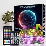 My Lighting Smart Fairy String Lights 10M,100 LED RGB Music Sync Color Changing, USB Powered, Bluetooth Remote APP Control Waterproof for Birthday Halloween Christmas Party Decor (Colors)