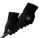 FINGER TEN Mens Golf Gloves Winter for Left and Right Hand with 1 Pc Ball Marker Value Pair, Thermal Glove Warm Grip Windproof Waterproof lightweight for Sport Outdoor Ski (Black, M)