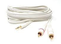 MainCore 3m Long White 3.5mm Jack to 2 x RCA Twin Phono Y Plugs/Stereo Audio Cable (Available in 1.2m 2m 3m 5m) (3m)