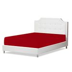 Sapphire Collection Fitted Sheet Non Iron Percale 180 Thread Count Polycotton Plain Fitted Sheets (Double, Red)