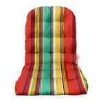 Outdoor Tufted Adirondack Chair Cushion - Red, Orange, Blue, Yellow, White Bright / Colorful Stripe