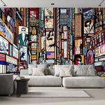 wall26 - Illustration of a Street in New York City - Removable Wall Mural | Self-Adhesive Large Wallpaper - 100x144 inches