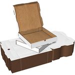 White Pizza Boxes by HTTP - 12 x 12 Pizza Box Size, Corrugated, Kraft – 50 Pack