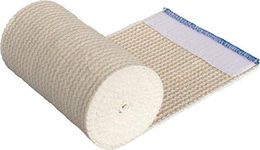 Premium Elastic Bandage Wrap (4" x 1) - Hook & Loop Fasteners at Both Ends - Latex Free Hypoallergenic Compression Roll