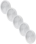 Vent Systems 80 mm / 3.15" Inch - Pack of 5 White Door Air Register - Ventilation Grille - Indoor Vent Grates - Bathroom, Cabinet, Garage Through The Door Vent Cover