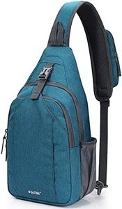 G4Free Sling Bag RFID Blocking Sling Backpack Crossbody Chest Bag Daypack for Hiking Travel(Teal Blue)