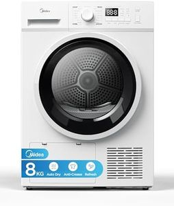 Midea MDG09EH80/1 Freestanding Heat Pump Dryer, 8kg load, 16 Programmes, Auto-Dry, Anti-Crease, Delay Start, Child Lock, White