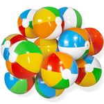 Novelty Place Inflatable Beach Balls - 12 Pack, 9" Diameter, Bright Rainbow Colored, Leak-Proof PVC - Summer Seaside Beach Pool Party School Supplies, Floating Toys for Toddlers, Teenagers